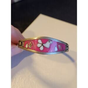 Vintage Mexican Alpaca silver hinged bangle bracelet /FOR CHILD